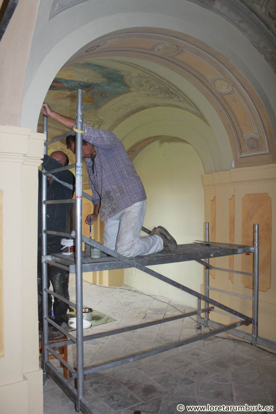 3, Loreta Rumburk, dekoratiovní výmalba, při restaurování, foto Klára Mágrová, 6 9 2012